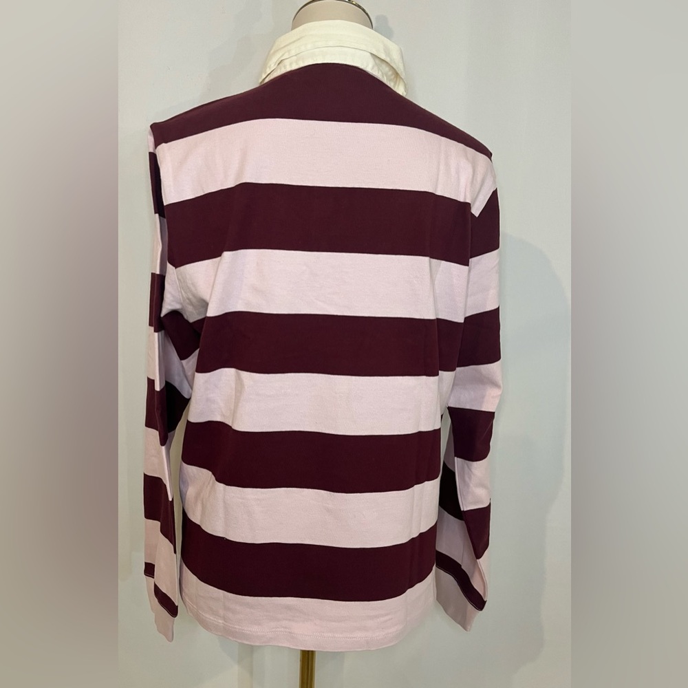 J.Crew New premium-weight classic rugby shirt in iced red - Picture 6 of 8